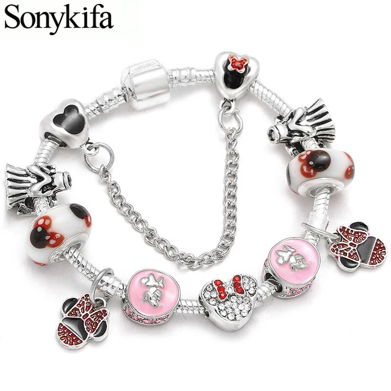 Sonykifa Dropshipping European Mickey Minnie Beads Charm Bracelet Fits Original Pandoro Bracelets Bangles For Women Jewelry Gift
Sonykifa Dropshipping European Mickey Minnie Beads Charm Bracelet Fits Original Pandoro Bracelets Bangles For Women Jewelry Gift