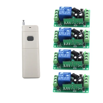 

Wireless switch 12v remote control relay switch RF ON/OFF 4 Switchs + 1 Remote Controllers 4048