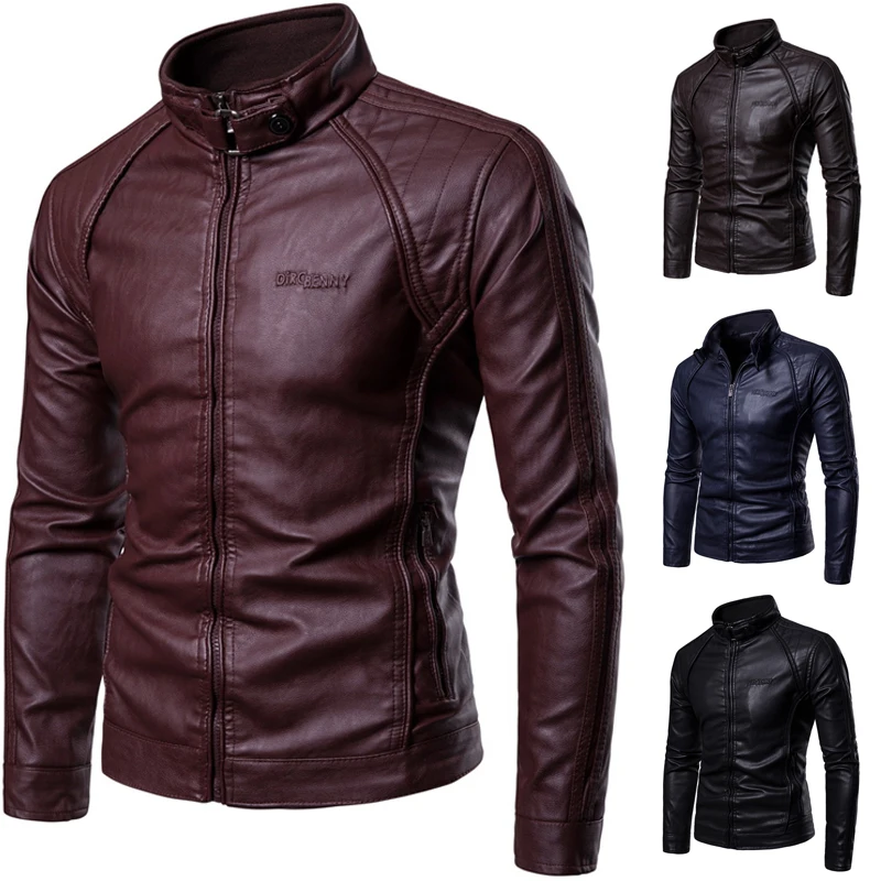 PU Leather Jacket Men New Men's Stand-up Collar Fur Coat with Zipper Metal Buttons Decorative Letterpress Leather Coat
PU Leather Jacket Men New Men's Stand-up Collar Fur Coat with Zipper Metal Buttons Decorative Letterpress Leather Coat