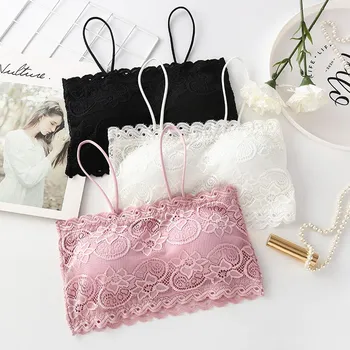 Sexy Brassiere Women Lace Embroidered Tube Top Lace Bra Wrapped Chest Full Cup Strapless Wire Crop Tops
Sexy Brassiere Women Lace Embroidered Tube Top Lace Bra Wrapped Chest Full Cup Strapless Wire Crop Tops