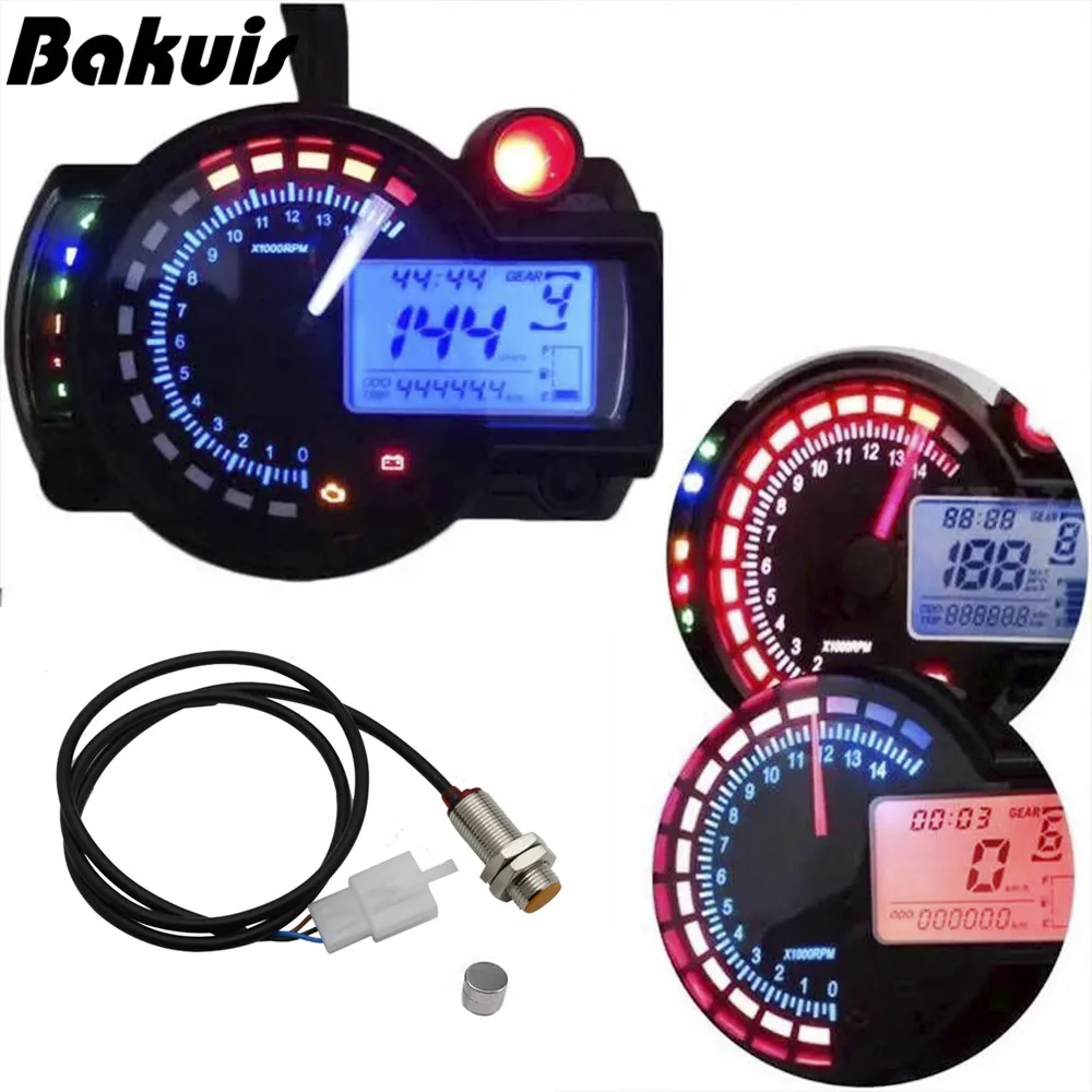 Black Panel Universal Motorcycle 7 Colors LCD Digital Gauge Tachometer Speedometer Adjustable Motorcycle Instrument for Honda
Black Panel Universal Motorcycle 7 Colors LCD Digital Gauge Tachometer Speedometer Adjustable Motorcycle Instrument for Honda