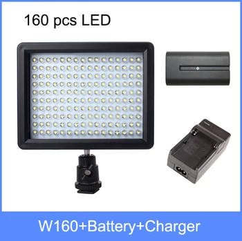 WanSen W160, LED Video Camera Light For CANON For NIKON + battery + charger the same with CN-160 free shipping 
WanSen W160, LED Video Camera Light For CANON For NIKON + battery + charger the same with CN-160 free shipping
