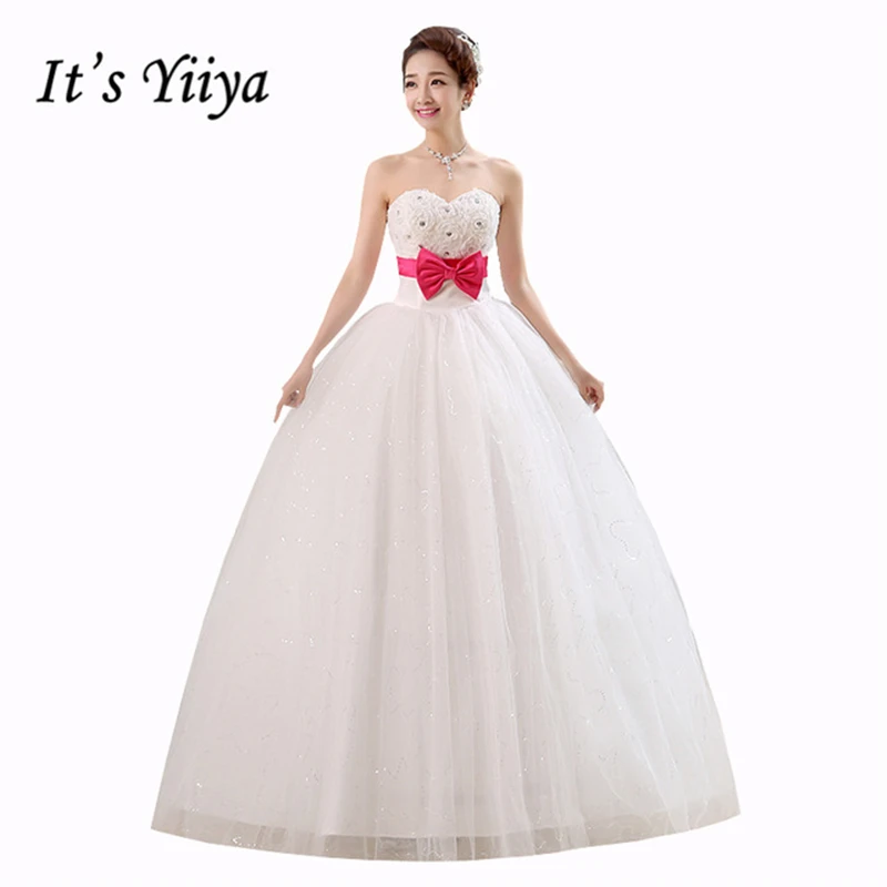 It's Yiiya 2018 new Sequins Rose Strapless White Wedding Dress Bow Waist Princess Floor Length Cheap Princess Bride Dress HS133
It's Yiiya 2018 new Sequins Rose Strapless White Wedding Dress Bow Waist Princess Floor Length Cheap Princess Bride Dress HS133
