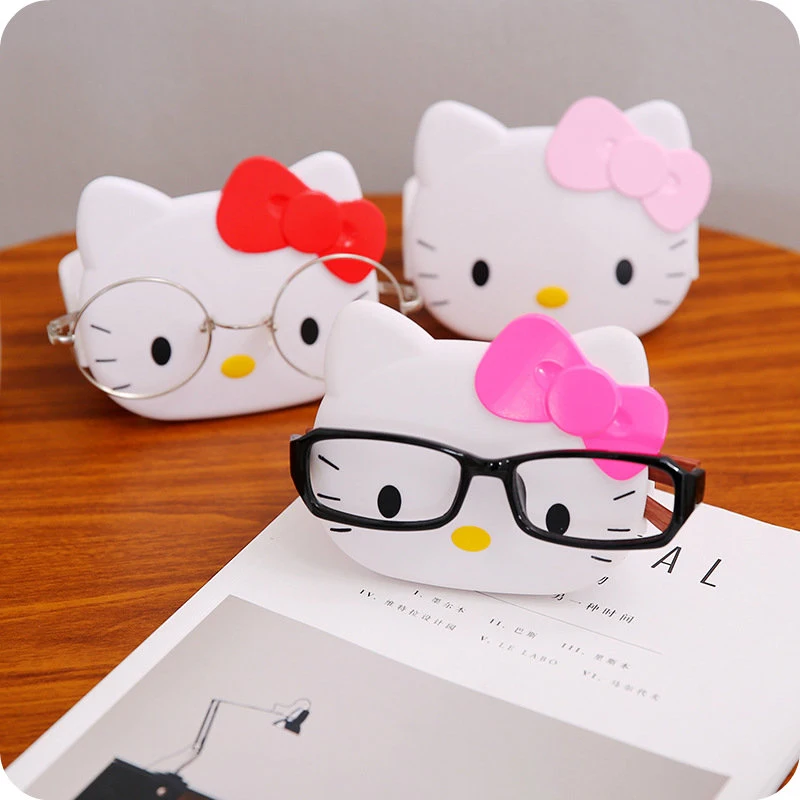 

Unikiwi Cute Cartoon Hello Kitty Soap Storage Box Desktop Stationery Cute Cat Multi-functional Small Glasses Storage Rack.T-0035