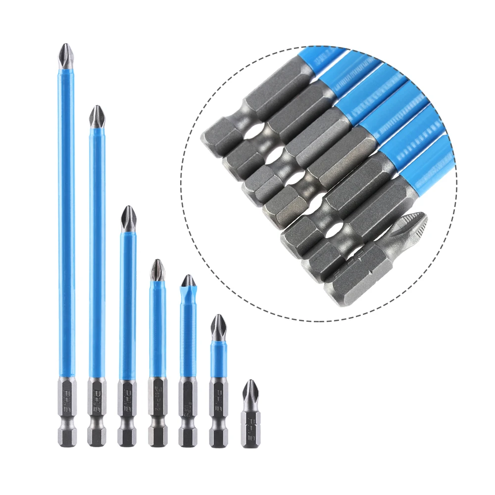 1/4" Blue Silver Hex Shank Magnetic Anti Slip Long Reach Electric Screwdriver Bits PH2 Single Phillips/Cross Head Power Tools
1/4" Blue Silver Hex Shank Magnetic Anti Slip Long Reach Electric Screwdriver Bits PH2 Single Phillips/Cross Head Power Tools