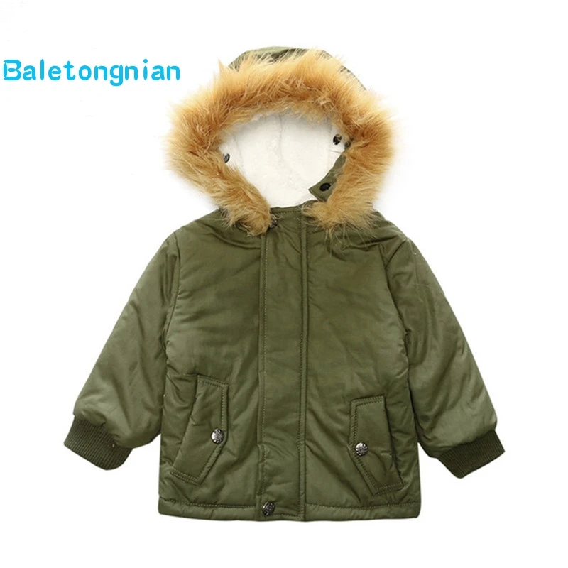 Winter Baby Boy Jacket Children Outerwear Coat Fashion Girl Warm Hooded Clothing Kids Clothes J91 | Детская одежда и обувь