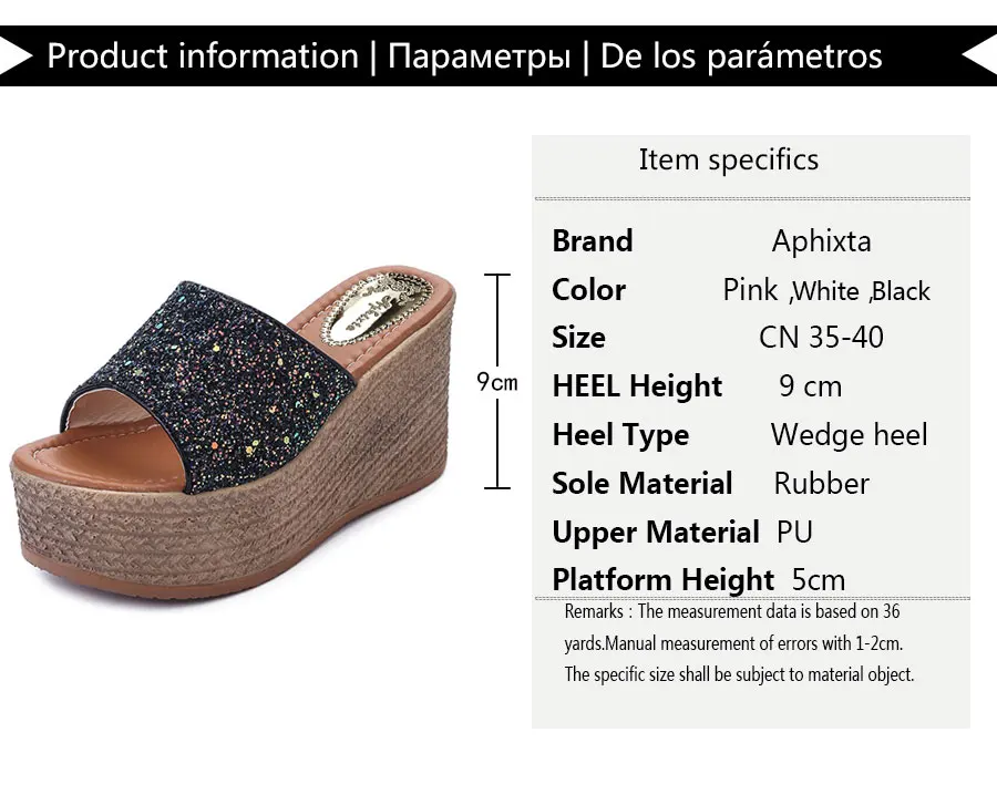 Aphixta Summer Wedge Slippers Platform High Heels Women Slipper Ladies Outside Shoes Basic Clog Wedge Slipper Flip Flop Sandals Aphixta Summer Wedge Slippers Platform High Heels Women Slipper Ladies Outside Shoes Basic Clog Wedge Slipper Flip Flop Sandals