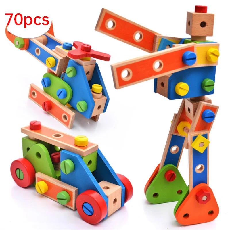 New Kid's Wooden Robot Car Toy Innovative Building Blocks Set Assembling With Nuts For Different Shapes Creative Gift D184
New Kid's Wooden Robot Car Toy Innovative Building Blocks Set Assembling With Nuts For Different Shapes Creative Gift D184