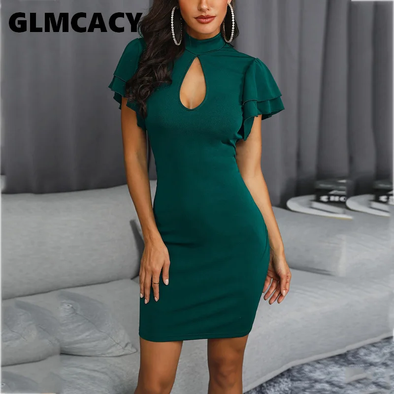 Women Ruffles Design Keyhole Bodycon Dress Streetwear Sheath Solid Short Sleeve Above Knee Mini Summer Party Dress
Women Ruffles Design Keyhole Bodycon Dress Streetwear Sheath Solid Short Sleeve Above Knee Mini Summer Party Dress