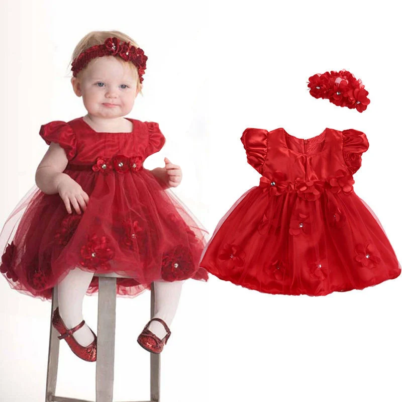 Kids Infant Girl Flower Petals Dress Children Bridesmaid Toddler Elegant Dress+headband Vestido Infantil Formal Party Dress red
Kids Infant Girl Flower Petals Dress Children Bridesmaid Toddler Elegant Dress+headband Vestido Infantil Formal Party Dress red