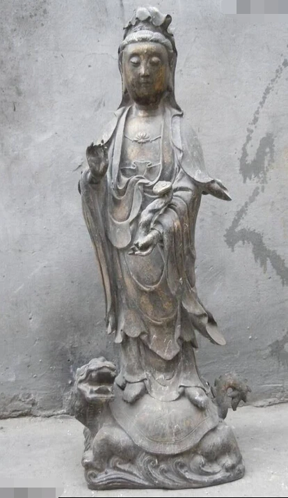 xd 003007 25" China bronze gild carved turtle Buddhism Kwan-yin buddha Sculpture statue
xd 003007 25" China bronze gild carved turtle Buddhism Kwan-yin buddha Sculpture statue