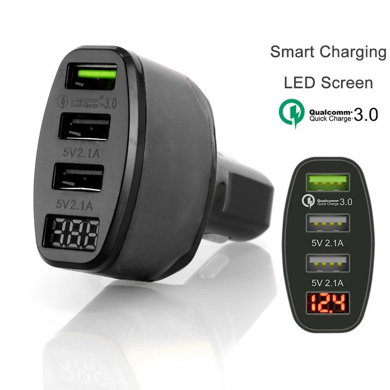 High Quality 4.2A QC 3.0 Quick Charger 3 Ports USB LED Display Car Charging Adapter Black/Orange Multi-function Car Charge
High Quality 4.2A QC 3.0 Quick Charger 3 Ports USB LED Display Car Charging Adapter Black/Orange Multi-function Car Charge
