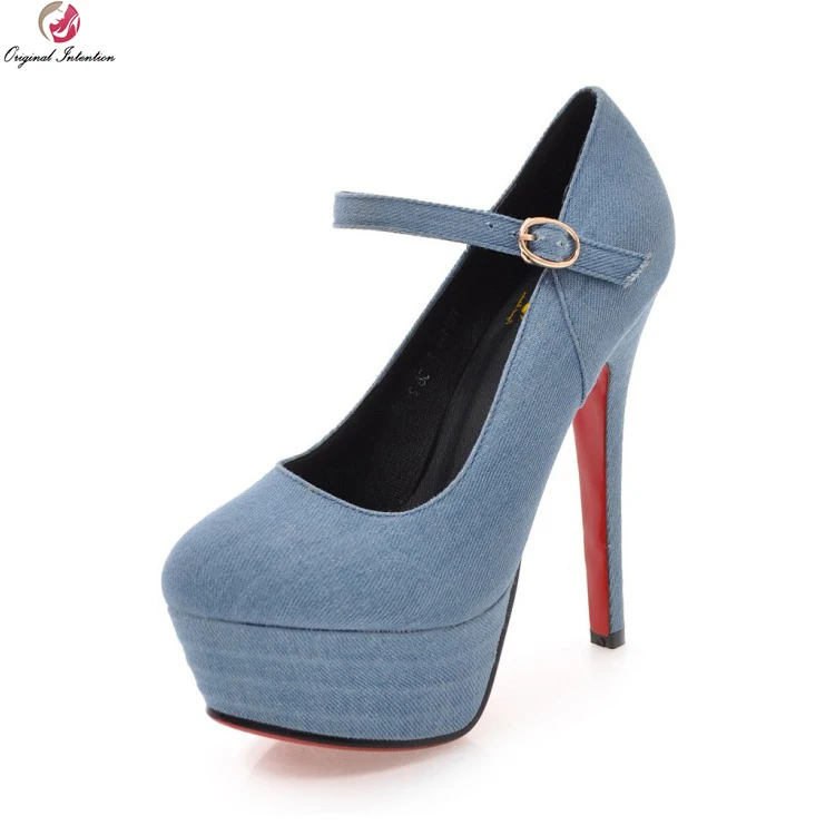 Original Intention Elegant Women Pumps Platform Round Toe Thin High Heels Pumps Dark Blue Light Blue Shoes Woman US Size 3-10.5
Original Intention Elegant Women Pumps Platform Round Toe Thin High Heels Pumps Dark Blue Light Blue Shoes Woman US Size 3-10.5