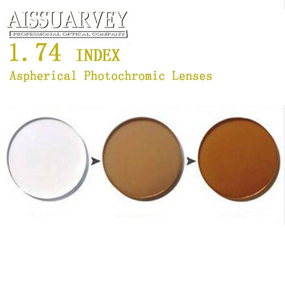 1.74 Index Aspherical Photochromic Lenses Cr-39 Anti-glare Brown Grade A Top Quality Prescription Glasses Colored Optical Lens
1.74 Index Aspherical Photochromic Lenses Cr-39 Anti-glare Brown Grade A Top Quality Prescription Glasses Colored Optical Lens