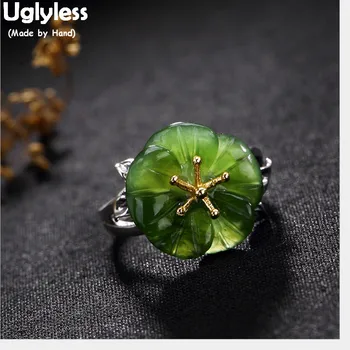 Uglyless 100% Real Solid 925 Sterling Silver Natural Jasper Flower Open Rings for Women Green Jade Plum Blossom Fine Jewelry
Uglyless 100% Real Solid 925 Sterling Silver Natural Jasper Flower Open Rings for Women Green Jade Plum Blossom Fine Jewelry