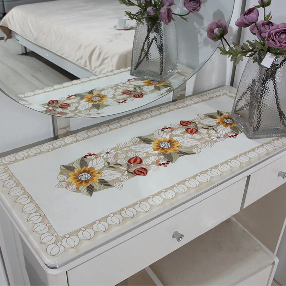 RAYUAN Embroidered Sun Flower Cutwork Tablecloth Wedding Party Dining Decor Table Cover Table Cloth 30x45CM 40x85CM
RAYUAN Embroidered Sun Flower Cutwork Tablecloth Wedding Party Dining Decor Table Cover Table Cloth 30x45CM 40x85CM
