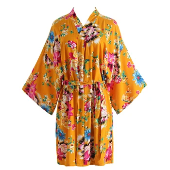 Women Wedding Robes Print Flower Kimono Bathrobe Gown Sexy V-Neck Spa Sleepwear Bride Bridesmaid Dressing Nightgown One Size
Women Wedding Robes Print Flower Kimono Bathrobe Gown Sexy V-Neck Spa Sleepwear Bride Bridesmaid Dressing Nightgown One Size