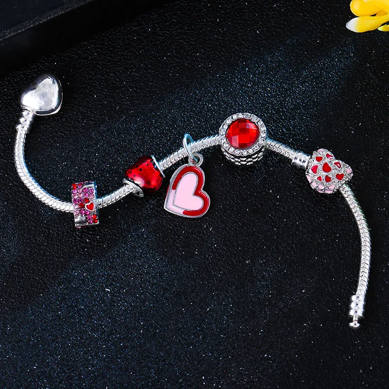 Romantic Love Heart Crystal Beads Charm Bracelet With Heart and Soul Fine Bracelet Bangle For Women Lover Wife Jewelry Gift
Romantic Love Heart Crystal Beads Charm Bracelet With Heart and Soul Fine Bracelet Bangle For Women Lover Wife Jewelry Gift