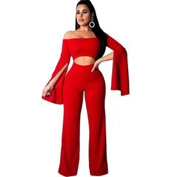 Sexy Elegant Wide Leg Jumpsuit Women Off Shoulder Back Zipper Split Long Sleeve Jumpsuits Female Overalls Loose Formal Rompers
Sexy Elegant Wide Leg Jumpsuit Women Off Shoulder Back Zipper Split Long Sleeve Jumpsuits Female Overalls Loose Formal Rompers