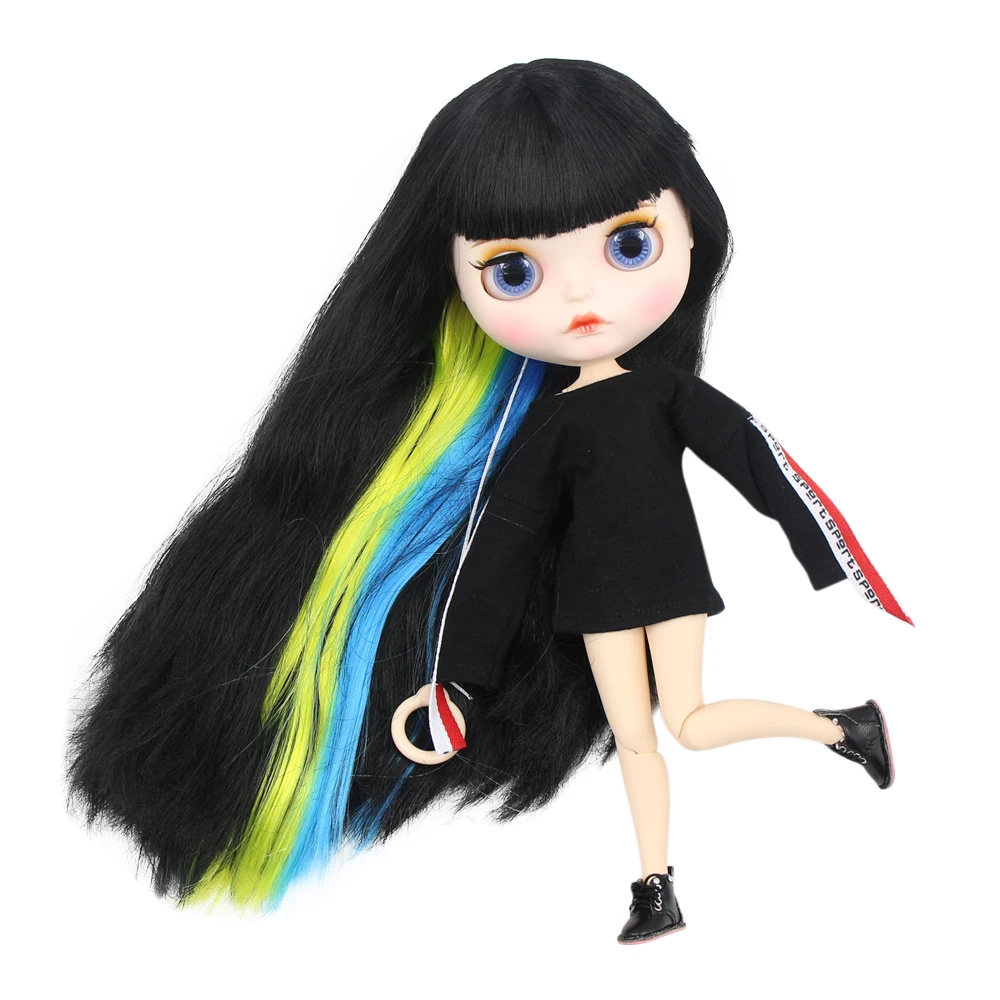 ICY factory blyth doll white skin joint body New matte face handsome black mixed color straight hair DIY sd gift toy
ICY factory blyth doll white skin joint body New matte face handsome black mixed color straight hair DIY sd gift toy