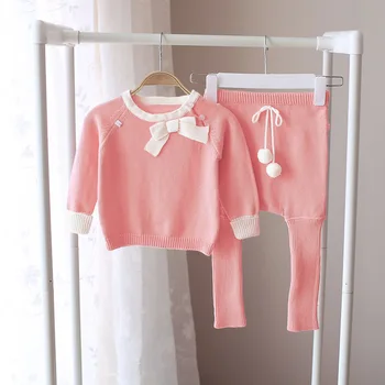 Knitting Suit Children Winter Set Baby Girls Princess Pink Sweater Clothing Sets Top Pants Warm Knitting Sets for Baby 0-3 Ages 
Knitting Suit Children Winter Set Baby Girls Princess Pink Sweater Clothing Sets Top Pants Warm Knitting Sets for Baby 0-3 Ages