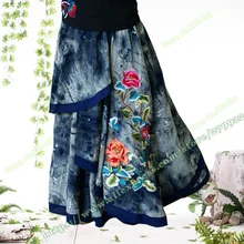 2019 Spring Autumn National Vintage Casual Asymmetrical Embroidery Big Flower Female Jeans Woman / Female Denim Skirt Women
2019 Spring Autumn National Vintage Casual Asymmetrical Embroidery Big Flower Female Jeans Woman / Female Denim Skirt Women