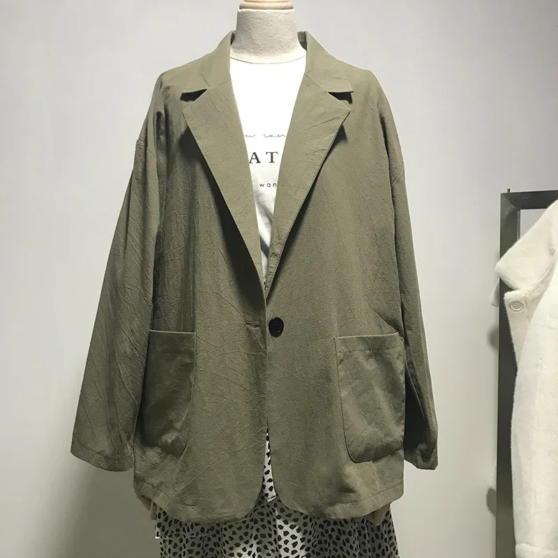 New blazer women loose casual Cotton Linen women blazer jacket long sleeve suit jacket solid color wild female blazers suit
New blazer women loose casual Cotton Linen women blazer jacket long sleeve suit jacket solid color wild female blazers suit