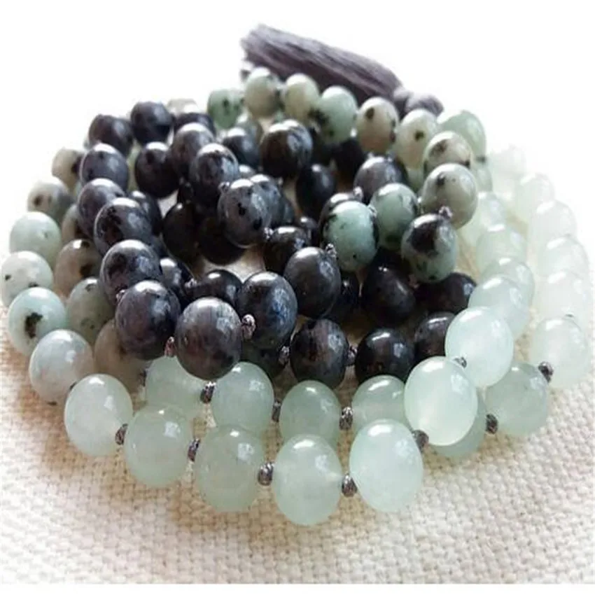 8MM Knot Necklace Pray Tassel Fancy Handmade Men Lucky Hot Multicolor Meditation Natural Cuff
