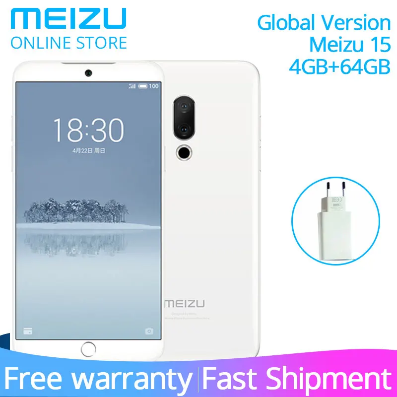 Global Version Original Meizu 15 4GB 64GB Cellphone Snapdragon 660 Octa Core 5.46" 1920x1080P Screen Fast charger Dual camera
Global Version Original Meizu 15 4GB 64GB Cellphone Snapdragon 660 Octa Core 5.46" 1920x1080P Screen Fast charger Dual camera