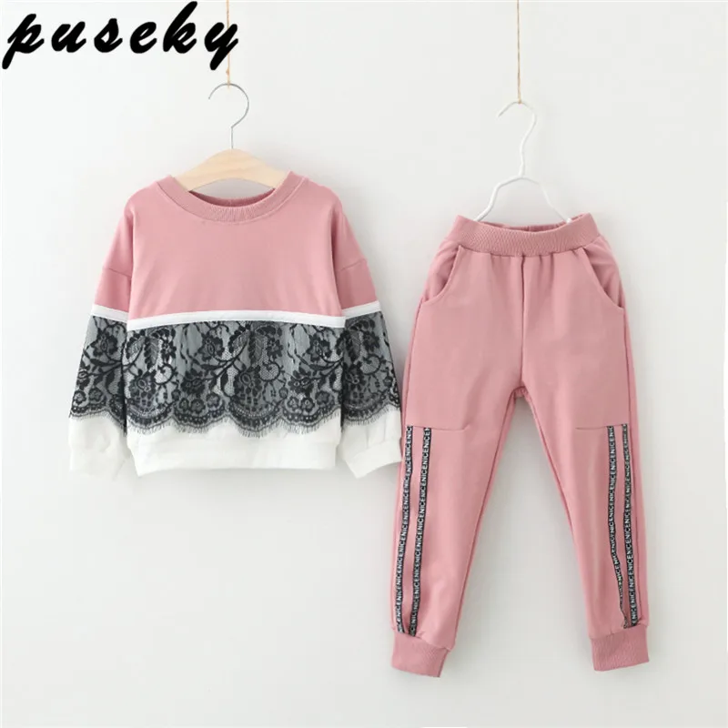 Puseky High Qulity Girls Sport Suit Children Lace Patch Clothing Sets Tracksuit For Girls Clothes 2-7T Long Sleeve Outfits Kids
Puseky High Qulity Girls Sport Suit Children Lace Patch Clothing Sets Tracksuit For Girls Clothes 2-7T Long Sleeve Outfits Kids