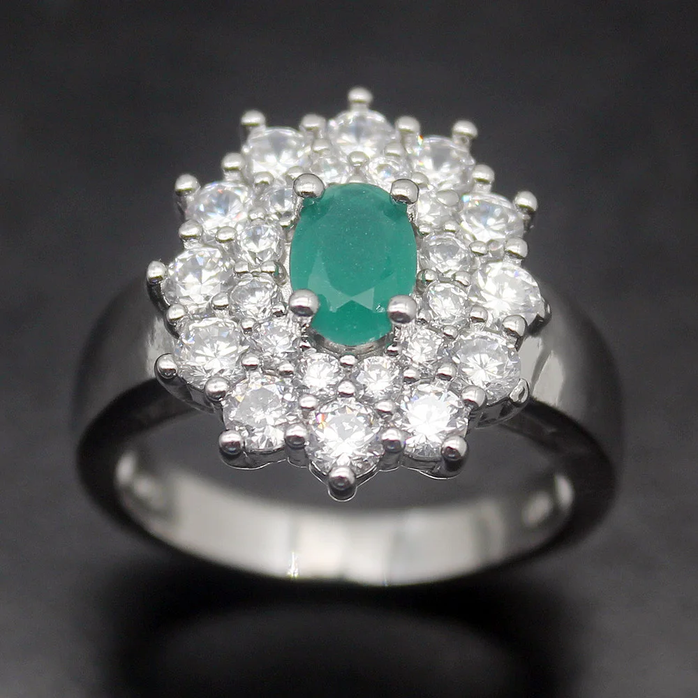 Hermosa 925 Silver Ring For Women Size 8.25# Grace Shiny Floral WhiteTopaz GreenEmerald Fashion Lady Holiday Party Show Rings
Hermosa 925 Silver Ring For Women Size 8.25# Grace Shiny Floral WhiteTopaz GreenEmerald Fashion Lady Holiday Party Show Rings