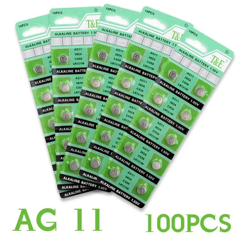 Cheap 100pcs/lot AG11 362 SR721SW SR58 TR721 Alkaline Coin Cell Button Batteries For Watch Clocks Toys EE6254 Great Power
Cheap 100pcs/lot AG11 362 SR721SW SR58 TR721 Alkaline Coin Cell Button Batteries For Watch Clocks Toys EE6254 Great Power