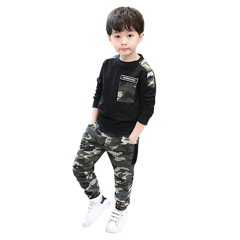 Spring Children Baby Clothes for Boys Camouflage Pattern 2pcs Cotton Long Sleeve Casual T-shirt Tops Pants Outfits Set 3-12Y
Spring Children Baby Clothes for Boys Camouflage Pattern 2pcs Cotton Long Sleeve Casual T-shirt Tops Pants Outfits Set 3-12Y