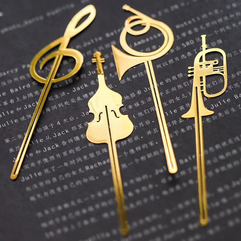 Instrument style bookmarks Music note book mark Gold plated Stationery office School supplies marcador de livros
Instrument style bookmarks Music note book mark Gold plated Stationery office School supplies marcador de livros