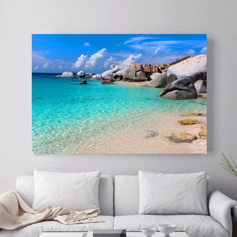 Пляжные 3D обои для комнаты пейзаж холст Художественная печать постер настенные
