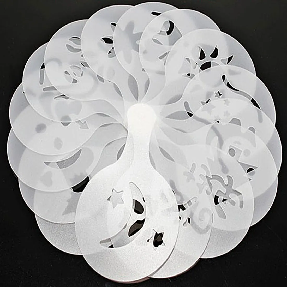 Great 16pcs Plastic Fancy Coffee Printing Model Cafe Foam Spray Template Barista Stencils Decoration Tool
Great 16pcs Plastic Fancy Coffee Printing Model Cafe Foam Spray Template Barista Stencils Decoration Tool