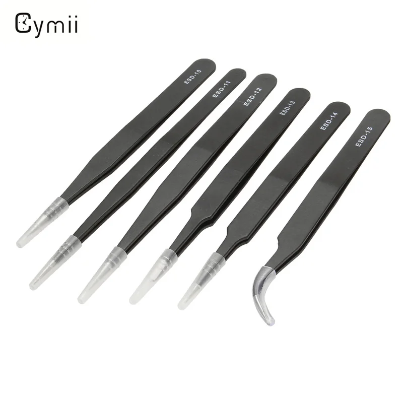 1pcs ESD Safe Anti-Static Stainless Steel Tweezers Electronic Rework Tool Set Maintenance Watch Repair Tool Kits Electronic Part
1pcs ESD Safe Anti-Static Stainless Steel Tweezers Electronic Rework Tool Set Maintenance Watch Repair Tool Kits Electronic Part