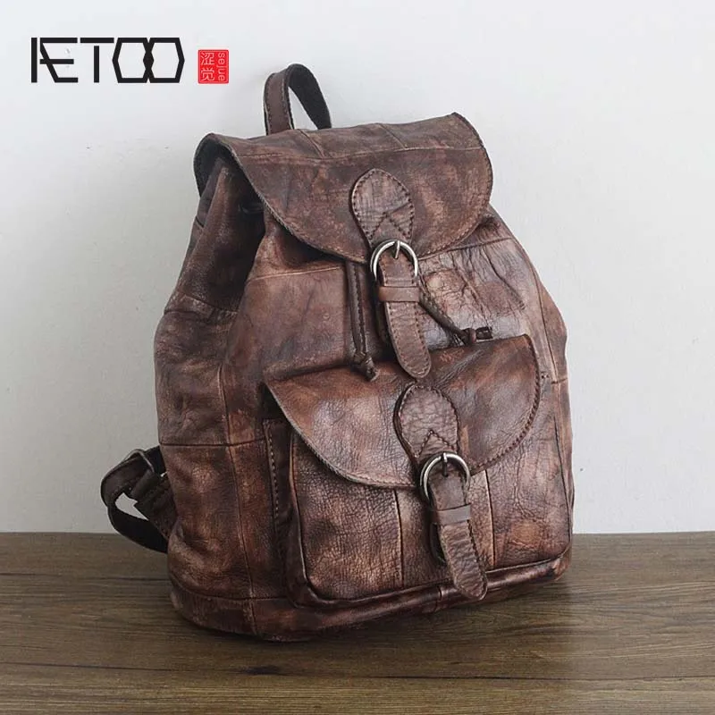 BJYL original vintage fashion handmade wipe leather shoulder bag women personality first layer cow leather backpack female
BJYL original vintage fashion handmade wipe leather shoulder bag women personality first layer cow leather backpack female