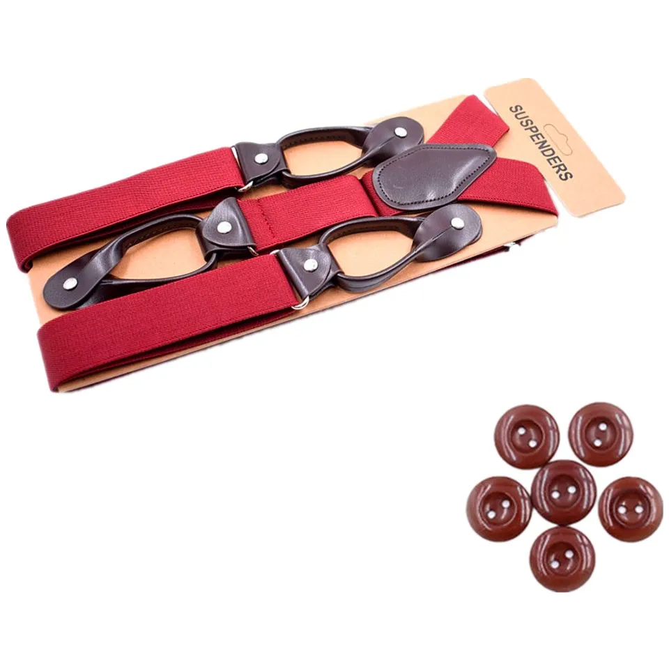 HUOBAO Mens Suspenders Leather Button End Elastic Tuxedo Y Back Suspenders Pant Braces for Men tirantes hombre para pantalones
HUOBAO Mens Suspenders Leather Button End Elastic Tuxedo Y Back Suspenders Pant Braces for Men tirantes hombre para pantalones
