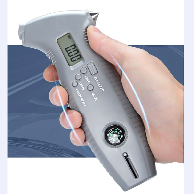 Portable Digital LCD Car Tire Gauge Car Tire Tread Depth Meter Safe Hammer Emergency Lighting Tyre Pressure Relief Valve Compass
Portable Digital LCD Car Tire Gauge Car Tire Tread Depth Meter Safe Hammer Emergency Lighting Tyre Pressure Relief Valve Compass