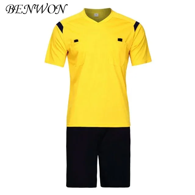 Image Benwon   Adulit s fair play soccer referee jerseys short sleeve de futbol uniforms men s professional sports judge shirts kits