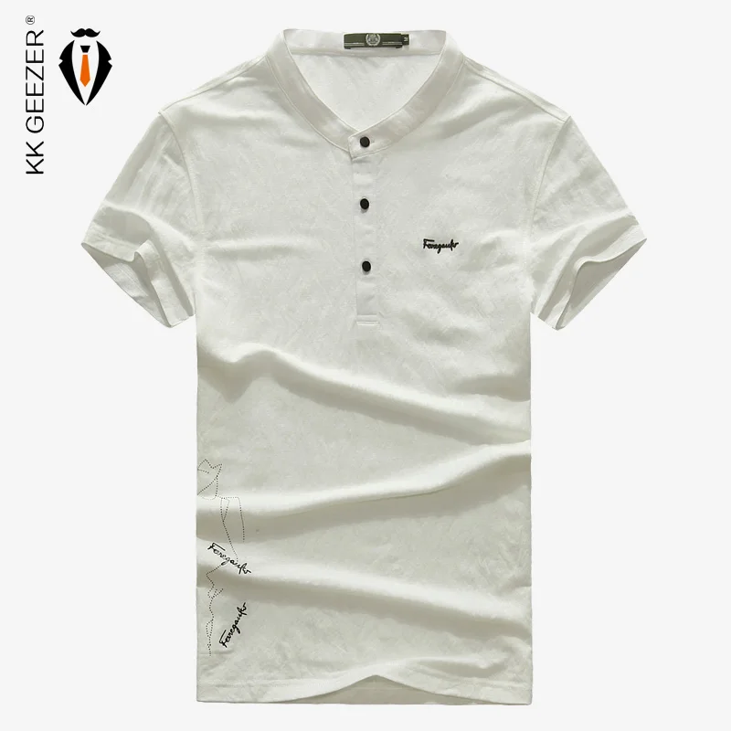 Men T Shirts Mandarin Collar Summer Short Sleeve Anti-wrinkle Breathable Fashion Black Slim Fit Business Tops Tees T-shirt
Men T Shirts Mandarin Collar Summer Short Sleeve Anti-wrinkle Breathable Fashion Black Slim Fit Business Tops Tees T-shirt