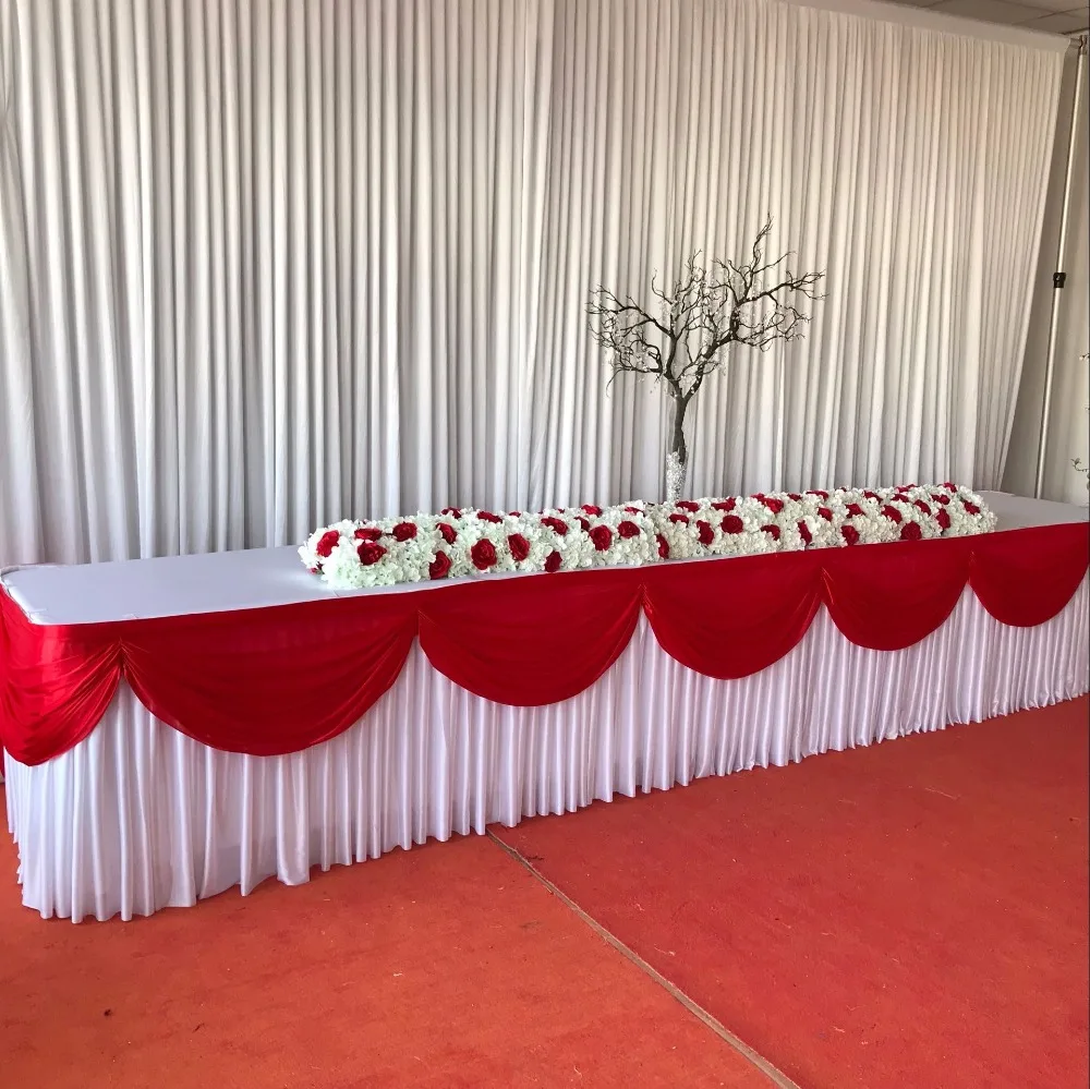 Free Shipping Ice Silk Valance Table Skirt Colorful Table Skirtting with Swag Pleated Ruched Table Skirt for Wedding Decor
Free Shipping Ice Silk Valance Table Skirt Colorful Table Skirtting with Swag Pleated Ruched Table Skirt for Wedding Decor