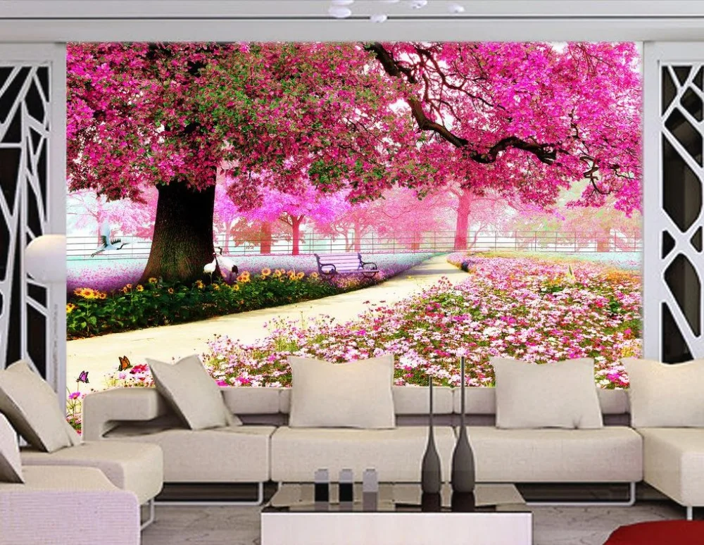 Papel parede mural wallpaper 3d stereoscopic wallpaper pink forest 3d wallpaper landscape 
Papel parede mural wallpaper 3d stereoscopic wallpaper pink forest 3d wallpaper landscape