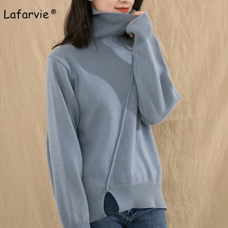 Lafarvie Turtleneck Thick Knitted Cashmere Sweater Women Split Pullover Female Autumn Winter Casual Warm Loose Knitting Jumper
Lafarvie Turtleneck Thick Knitted Cashmere Sweater Women Split Pullover Female Autumn Winter Casual Warm Loose Knitting Jumper