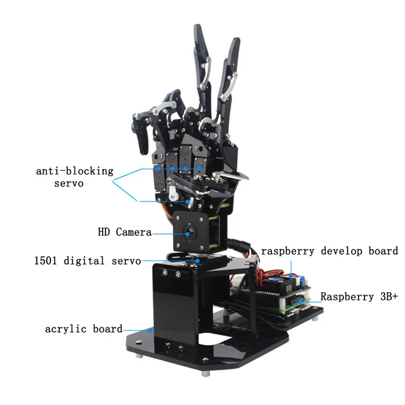 LOBOT uHand2.0 Raspberry 3B+ Programmable Face Color Image Recognition PC/Stick Control RC Robot Arm With 480P Camera
LOBOT uHand2.0 Raspberry 3B+ Programmable Face Color Image Recognition PC/Stick Control RC Robot Arm With 480P Camera