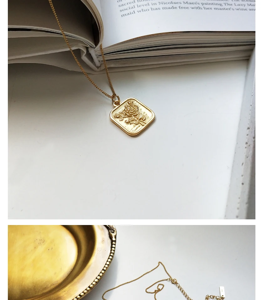 Delicate 925 Sterling Sliver Roman Coin Pendant Necklaces for Women Vintage Gold Disc Chokers Necklace Minimalist Jewelry Bijoux (7)