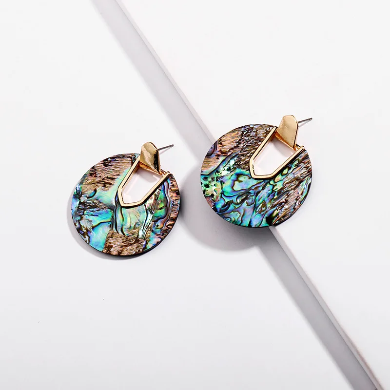 Colorful Resin Acrylic Round Dangle Earrings for Women Unique Design U Shape Statement Abalone Shell Earrings Wedding Jewelry
Colorful Resin Acrylic Round Dangle Earrings for Women Unique Design U Shape Statement Abalone Shell Earrings Wedding Jewelry