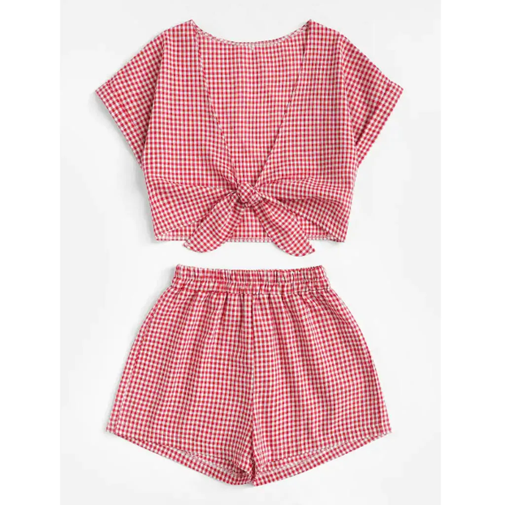 Fashion Women Printed Short Sleeve Bandage V-Neck Blouse+Shorts Hot Pants Set summer style suit set women outfits #0321
Fashion Women Printed Short Sleeve Bandage V-Neck Blouse+Shorts Hot Pants Set summer style suit set women outfits #0321