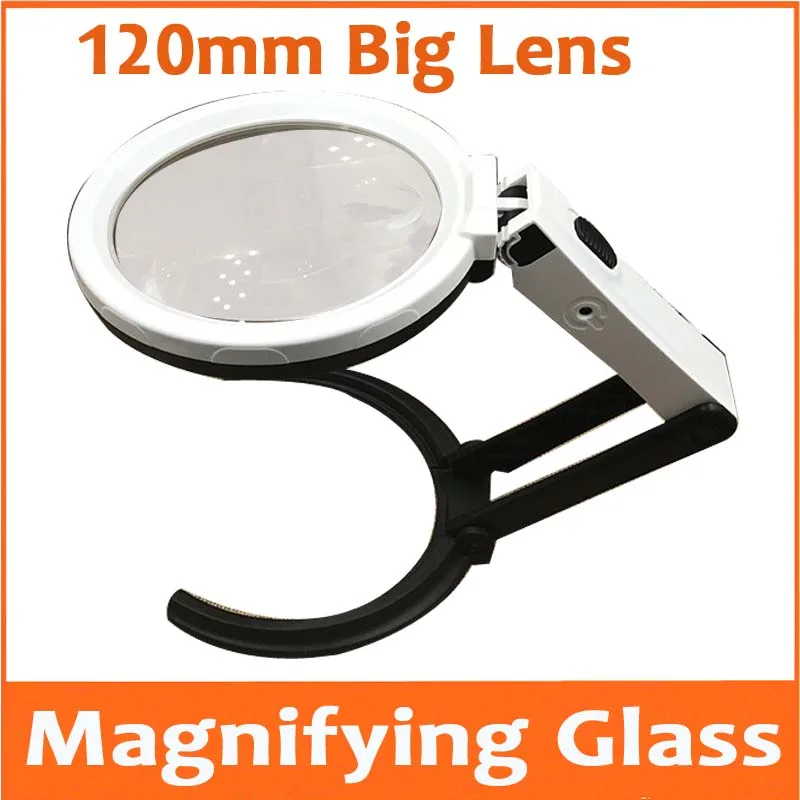 2X 5X Desktop 120mm Big Lens LED Illuminated Handheld Magnifier Table Magnifying Glass for Mobile Phone Circuit Board Repair
2X 5X Desktop 120mm Big Lens LED Illuminated Handheld Magnifier Table Magnifying Glass for Mobile Phone Circuit Board Repair
